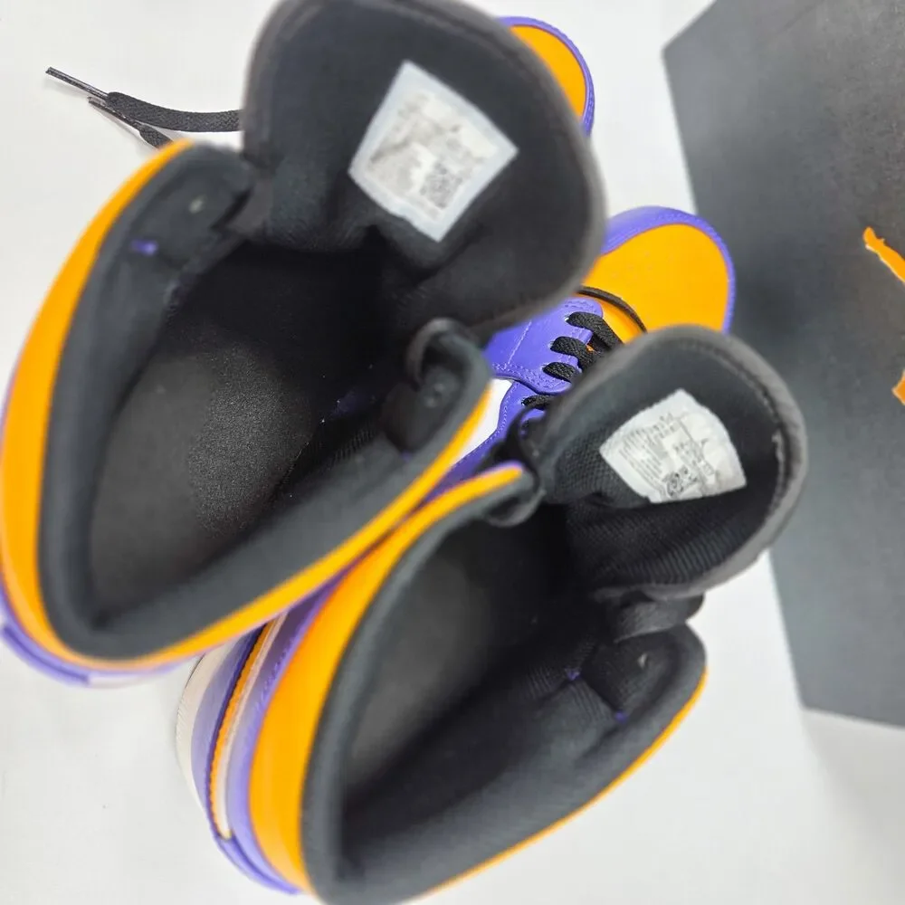 Air Jordan 1 Mid Lakers Dark Concord University Gold White DQ8426-517 Sz 12